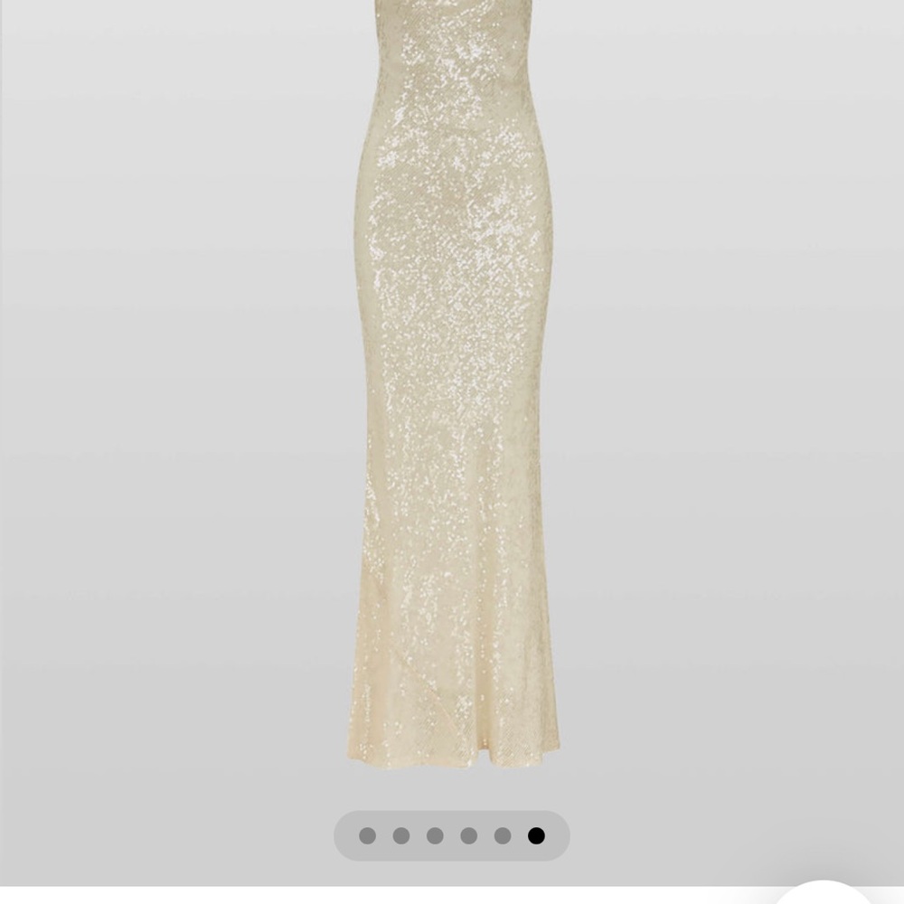 Elegant Cream Sequin Gown